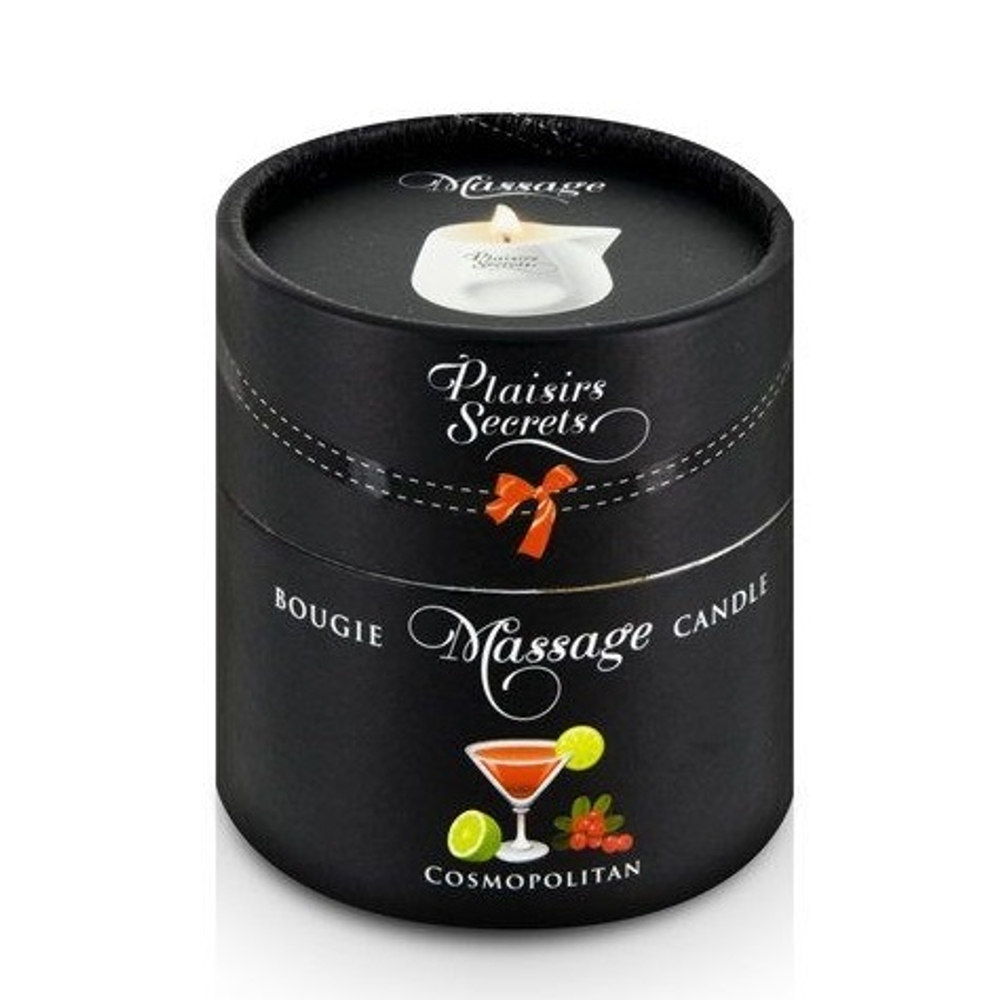 Массажная свеча с ароматом коктейля Космополитан Plaisir Secret Bougie de Massage Cosmopolitan 80мл