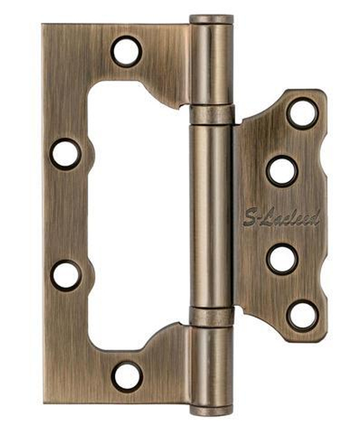 Петля  БЕЗ ВРЕЗКИ  S-Locked накл. B АВ  бронза (цена за 2шт) 100*75* 2,5мм / 120319