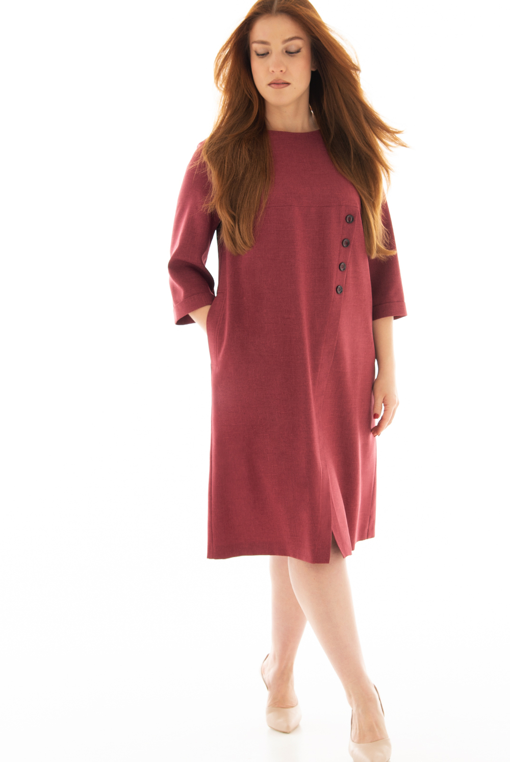 Платье женское 1977АП, марсала #38Мар051977АП