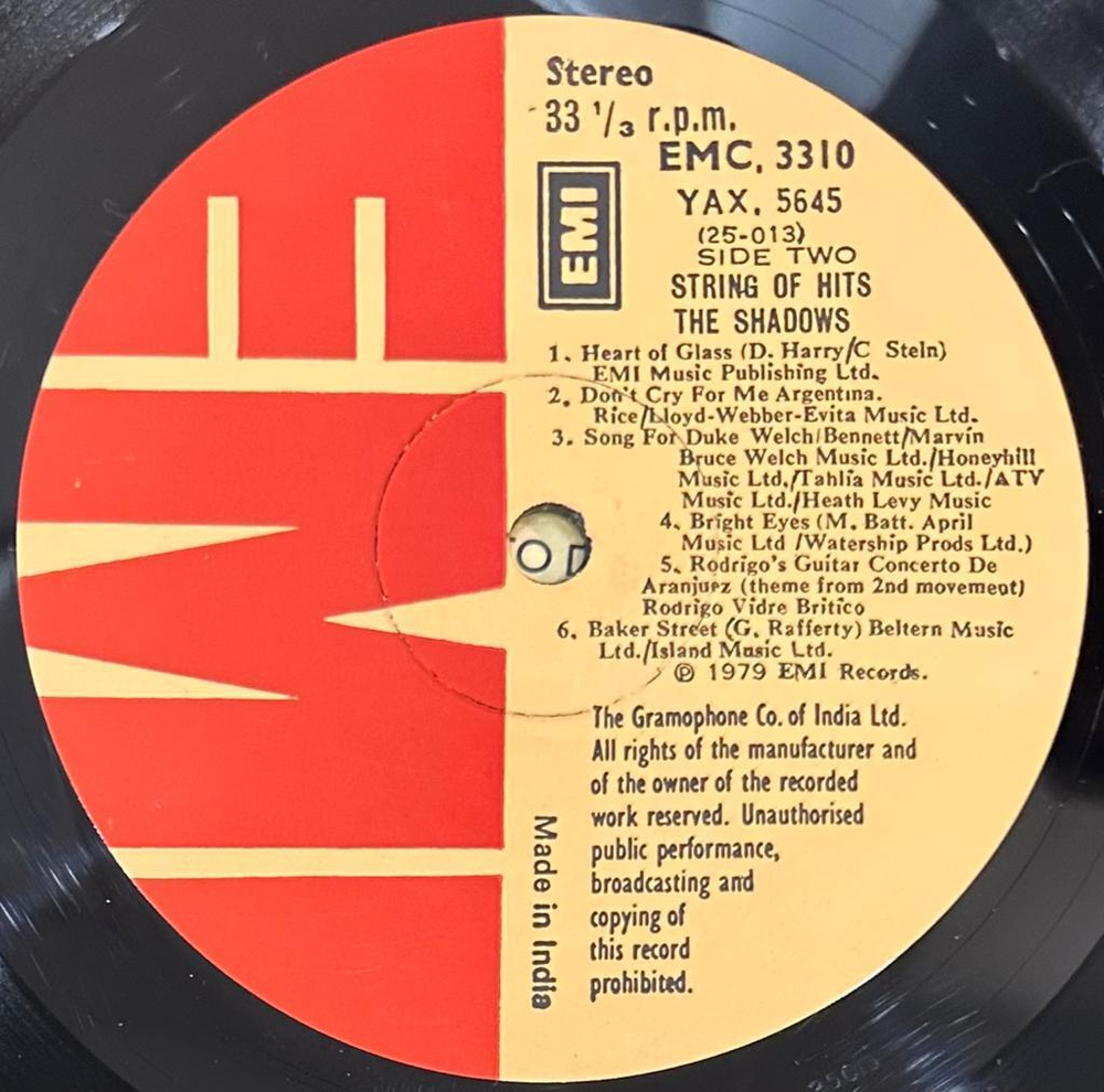 The Shadows- String Of Hits (Индия 1979г.)