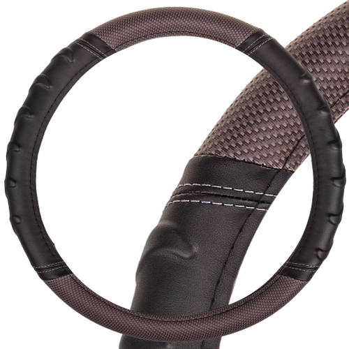 Оплетка руля M Skyway Eco Carbon 2 экокожа черно-серая