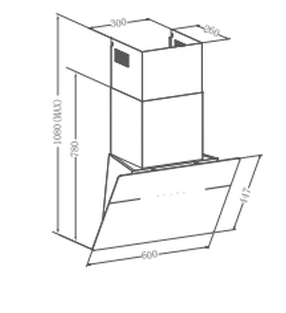 Наклонная пристенная вытяжка Meferi AIRBOX60BK ULTRA фото 2