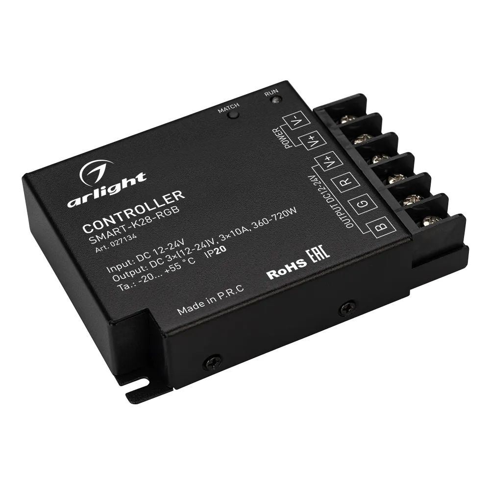 Контроллер SMART-K28-RGB (12-24V, 3x10A, 2.4G) (Arlight, IP20 Металл, 5 лет) 027134