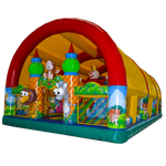 Коммерческий надувной батут "Зверята с крышей" 10*7*6 м
