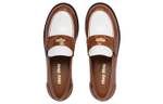 MIU MIU Penny Leather Women"s Casual Shoes Women"s White Brown