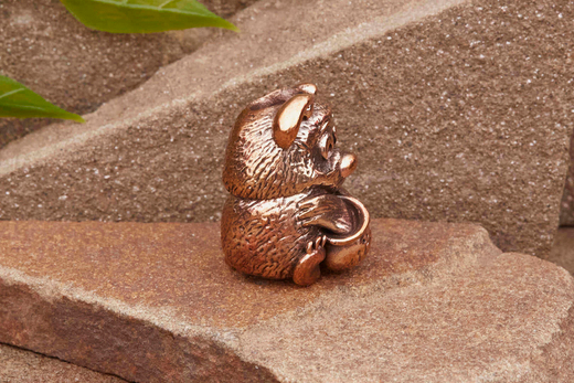 Бусина на темляк Мишка от мастерской Крымская бронза