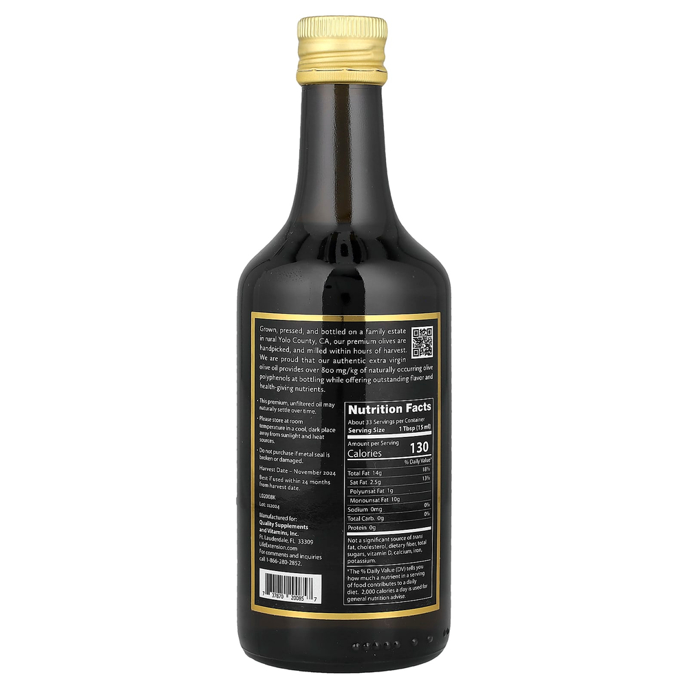 Life Extension, Оливковое масло холодного отжима, 500 мл (16,9 жидк. унц.)