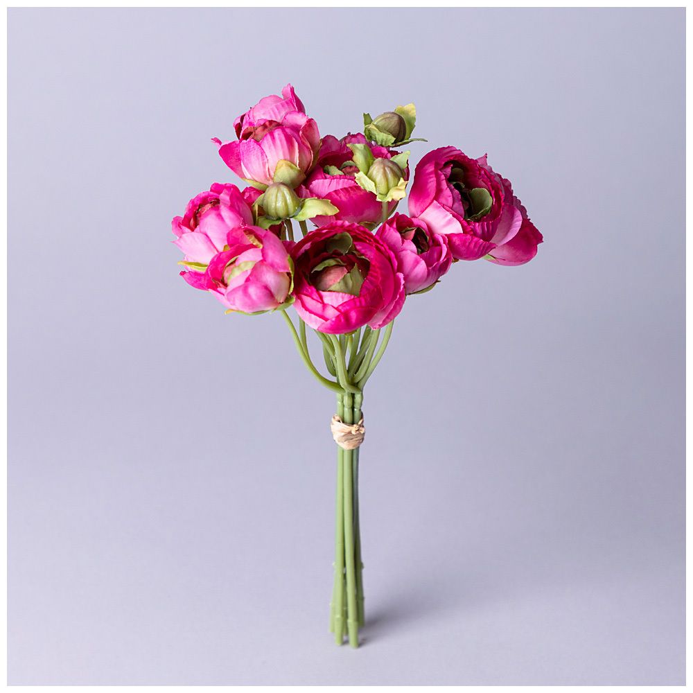 БУКЕТ ИСКУССТВЕННЫХ ЦВЕТОВ "РАНУНКУЛЮС" ВЫСОТА= 27СМ (МАЛ=12ШТ./КОР=72ШТ.)