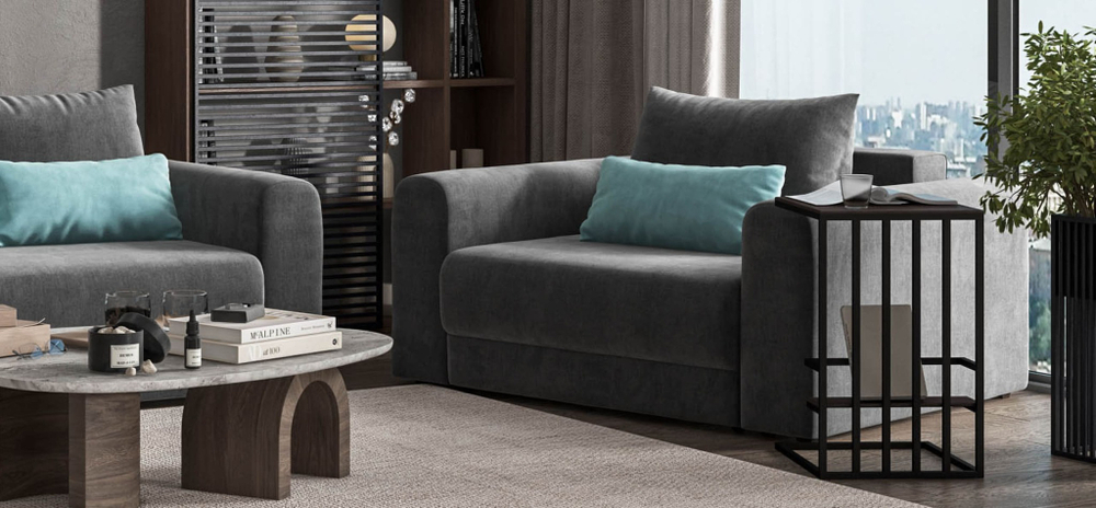 Кресло РИЧМОНД MODOOL Велюр Monolit серый