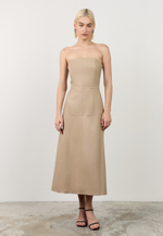 Платье-корсет миди из эко-кожи