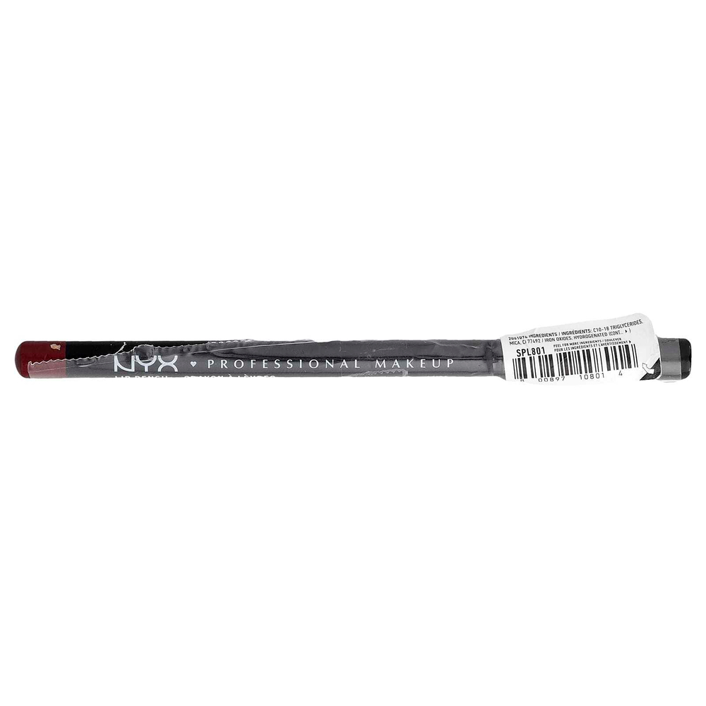 NYX Professional Makeup, Slim Lip Pencil, темно-рыжий, 801, 1,04 г (0,03 унции)