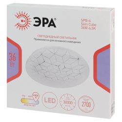 Светильник потолочный светодиодный ЭРА SPB-6 Slim Cube 36W-6,5K без ДУ