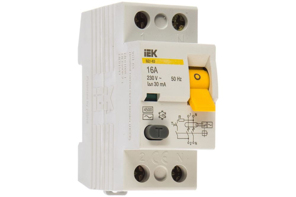 Устройство защитного отключения 2П 16А 30мА ВД1-63 тип АС