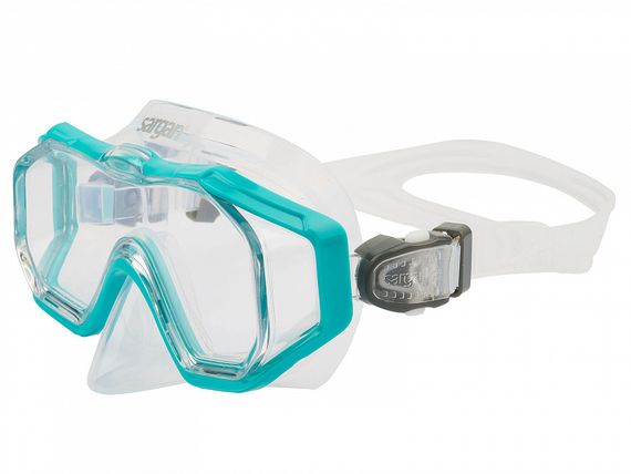 Набор детский маска+трубка в сумке Sargan Панорама-А kids прозрачный/бирюзовый