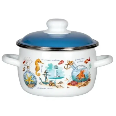 Кастрюля эмал сфер 2,0л 6RС161М Золотая рыбка