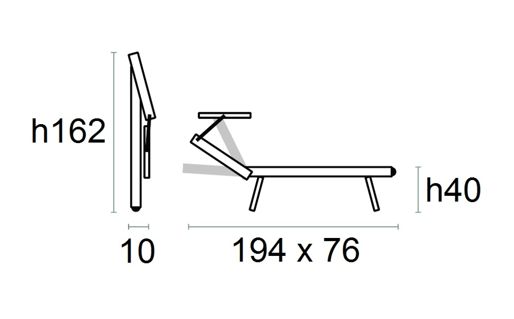 Шезлонг-лежак металлический Magnani Maxi Relax