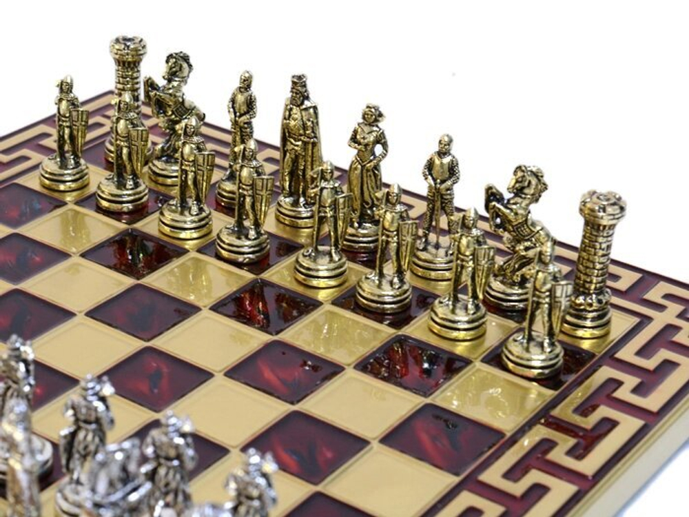 Шахматный набор с металлическими фигурами "Средневековье" 275*275мм. MN-206-2RE