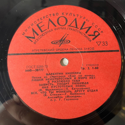Винтажная виниловая пластинка LP Валентин Никулин Песни Из Спектакля Еще Не Вечер (СССР 1976)