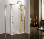 Душевое ограждение Azario ONTARIO 900х1200х2000 R, без поддона, матовое стекло 8 мм с узором, цвет профиля золото глянцевое (AZ-NBB1231-R 900 GOLD)