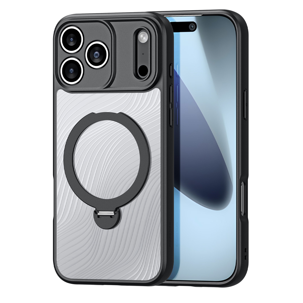 Чехол с MagSafe от Dux Ducis для смартфона iPhone 17 Pro Max, серия Aimo Mag (версия с магнитной откидной подставкой)