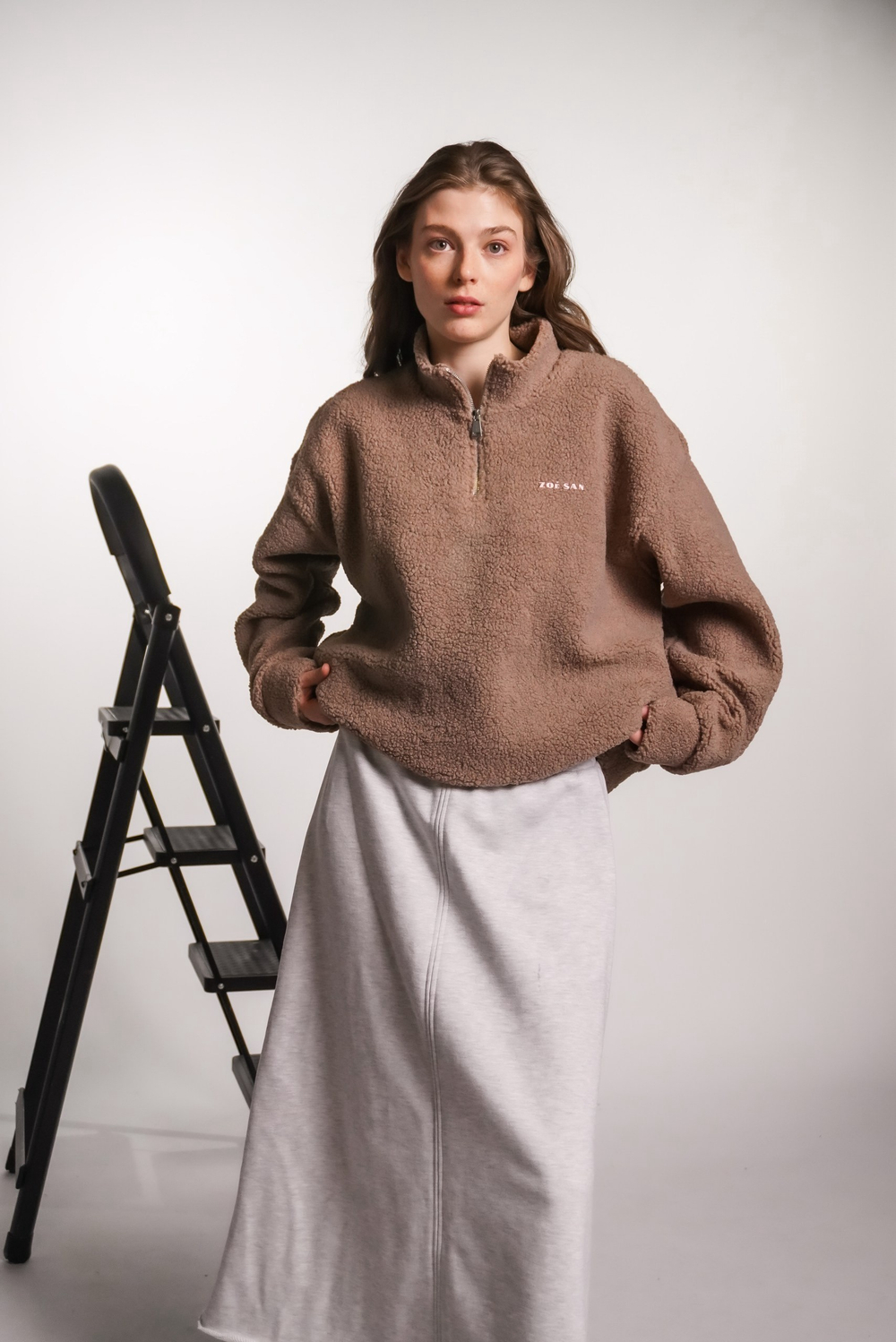 Олимпийка Zoe из плюшевой ткани, какао