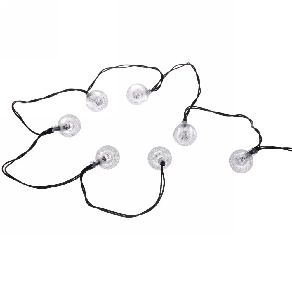 Гирлянда для улицы «Роса» 3м, 20 ламп LED чёрный провод, 2 реж, IP-55, Теплый белый (солнечная батарея).