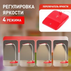 Настольный светильник ЭРА NLED-447-9W-R светодиодный красный