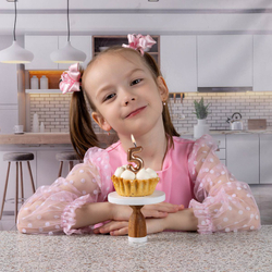 Свечи-цифры Розовое золото 4,5см