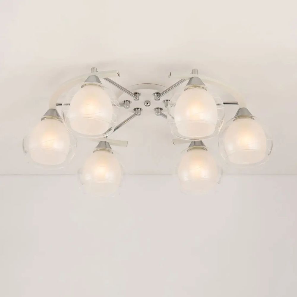 Citilux Буги CL157161 Люстра потолочная Белая Хром