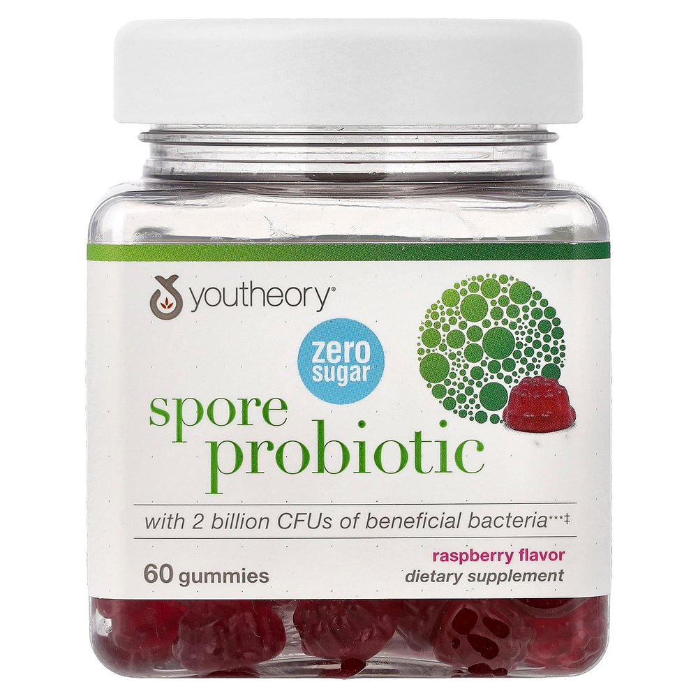 Youtheory, Spore, пробиотик, со вкусом малины, 60 жевательных таблеток