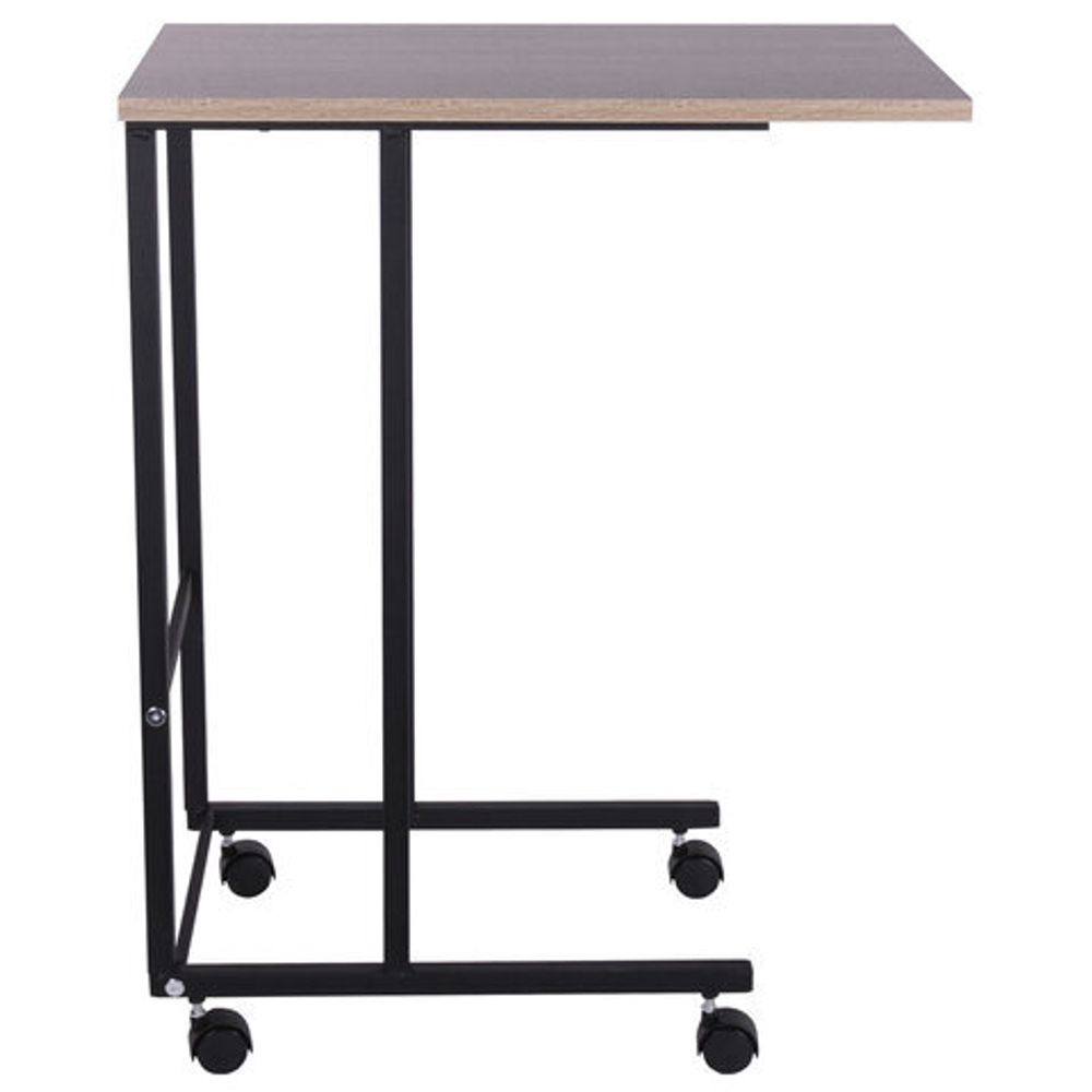 Стол BRABIX "Smart CD-014", 380х600х755 мм, ЛОФТ, на колесах, металл/ЛДСП дуб, каркас черный, 641884