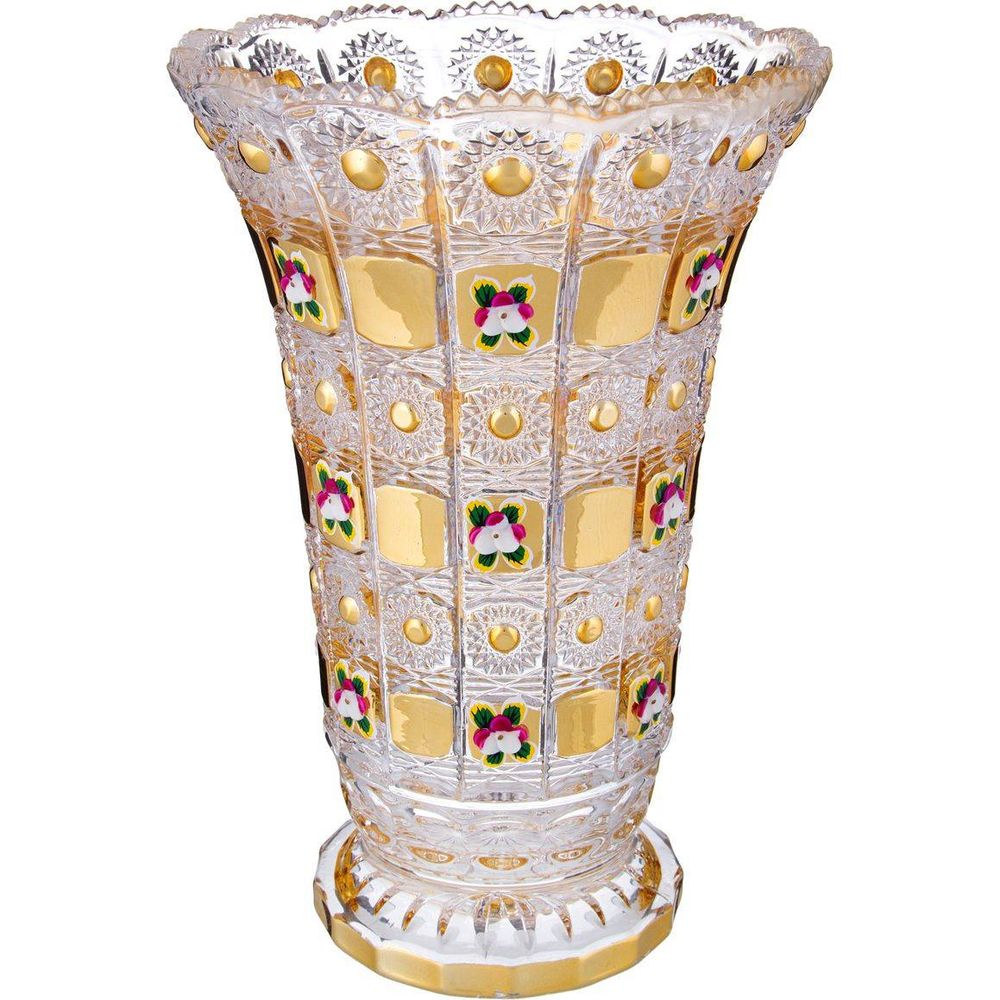 ВАЗА "LEFARD GOLD GLASS" ДИАМЕТР=17 СМ. ВЫСОТА=25 СМ. (КОР=6ШТ.)