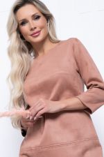 Платье "Элегантная простота" П7245 (светло-коричневый) LT Collection