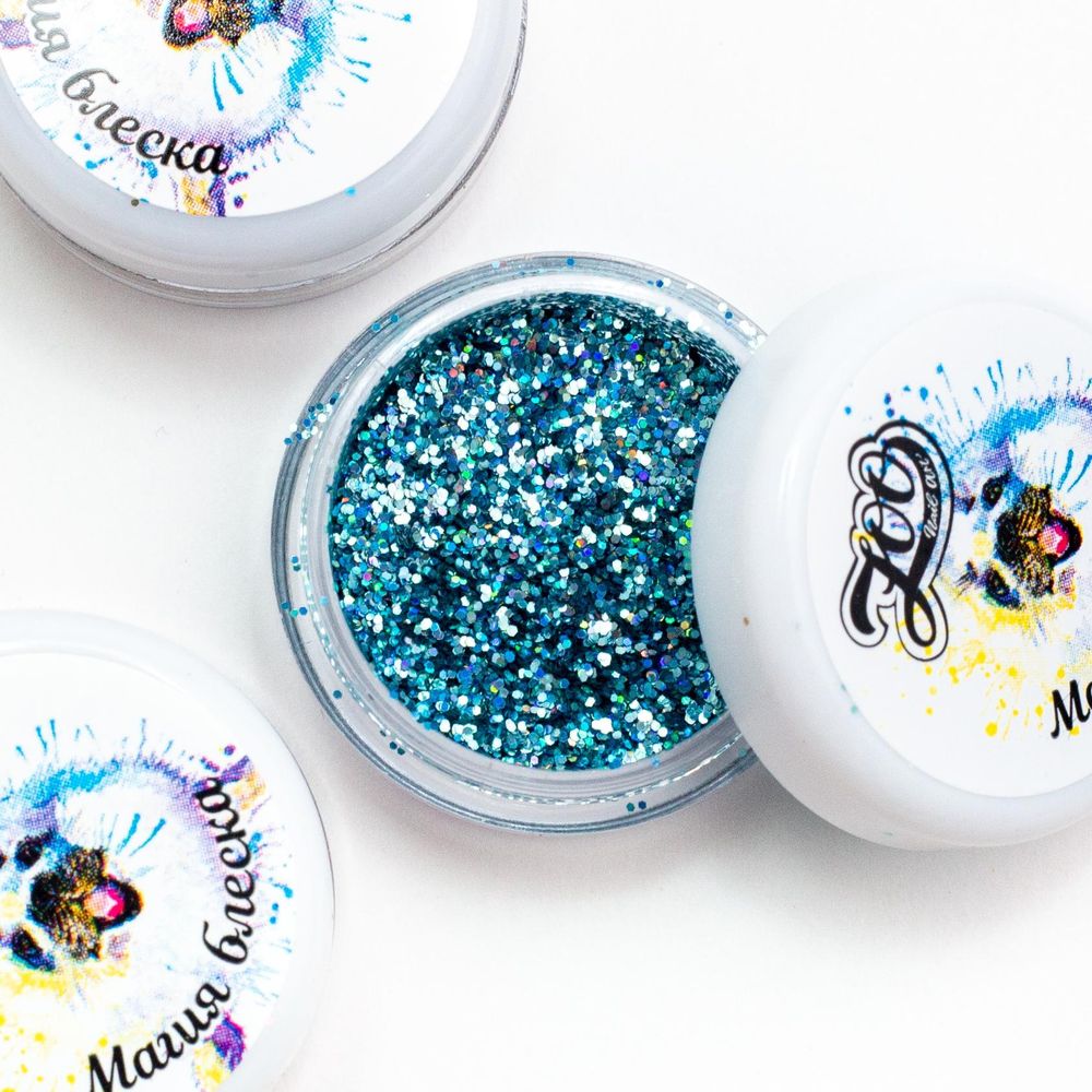 1248 Глиттер голографический "Магия блеска" 2 г бирюзовый