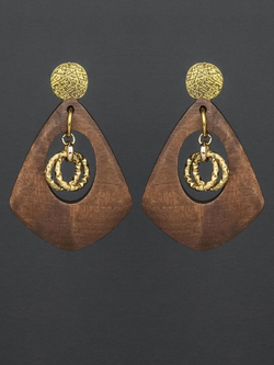 HMG 1350 Wood Rhomb Brown Серьги арт.0950