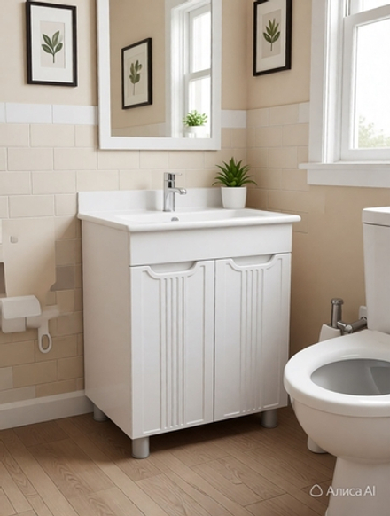 Тумба Лира 60 с раковиной Элина (в комплекте)