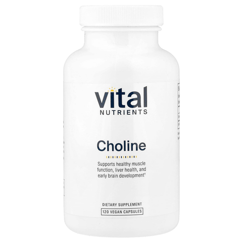 Vital Nutrients, холин, 120 веганских капсул (275 мг в 1 капсуле)