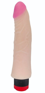 Реалистичный виброфаллос с маленькой головкой - 20,7 см. (Цвет: телесный)