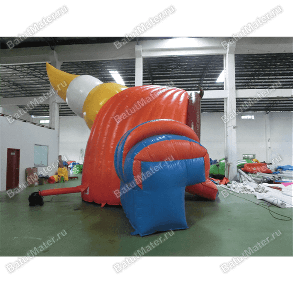 Коммерческий надувной батут с крышей "Рожок"