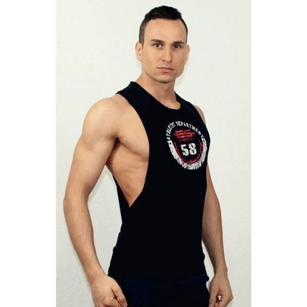 Мужская майка черная с красным принтом ES Collection 58