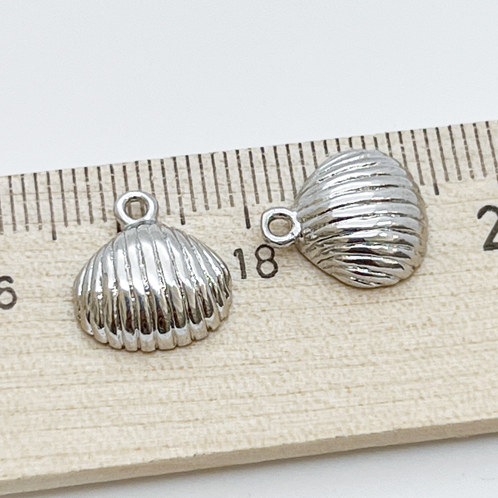 Подвеска Ракушка, цвет серебро, размер 13*12 мм, цена за 1 шт