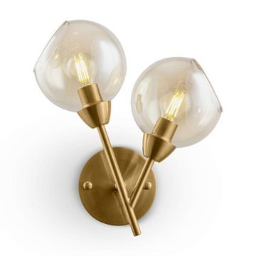 Бра 2*E14 FR5121WL-02G античная латунь Sherry Freya