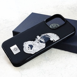 Шикарный чехол iPhone авиация из ювелирного сплава - Euphoria HM Premium Fighter bomber - натуральная кожа, металл