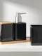 Набор аксессуаров для ванной комнаты SAVANNA Square, 4 предмета (дозатор для мыла, 2 стакана, подставка), цвет чёрный