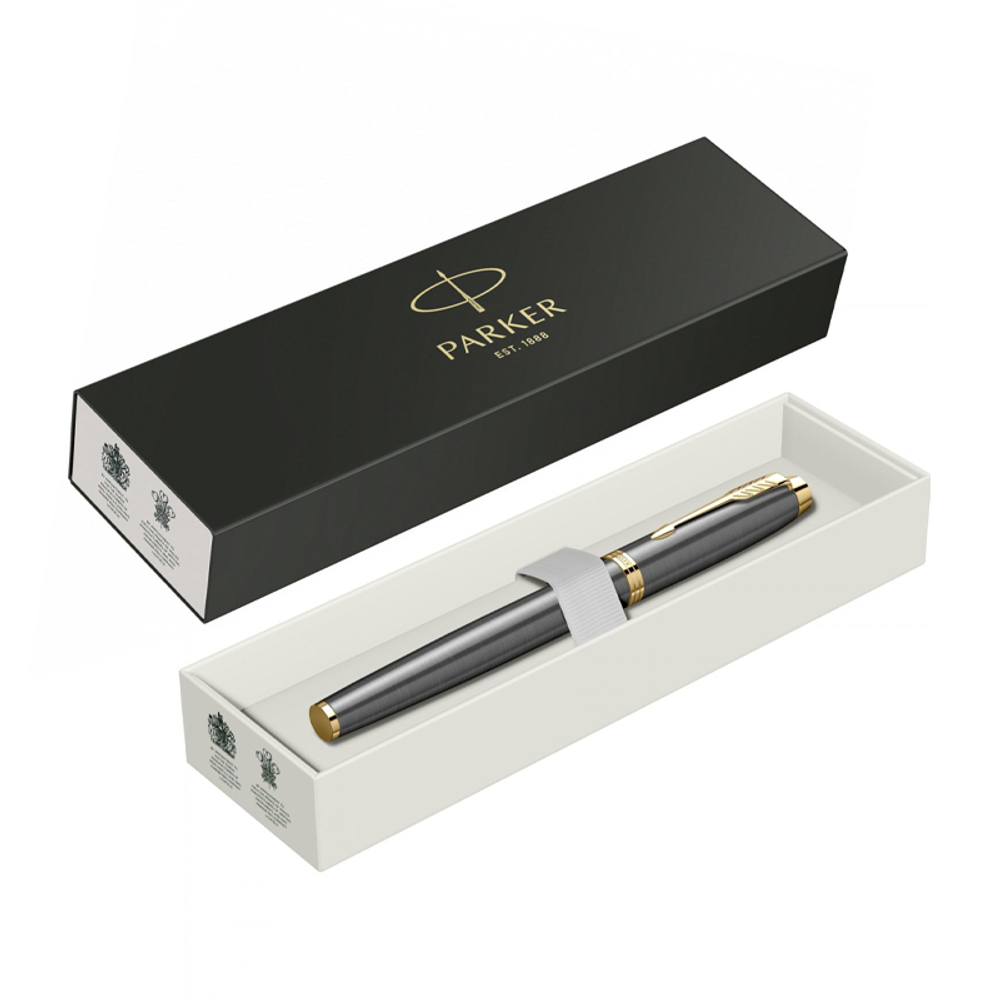 Ручка перьев. Parker IM Premium Grey Core GT (2213776) M черн. черн. подар.кор.