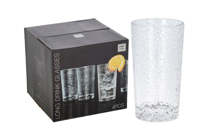Набор из 4х стаканов для воды из фактурного стекла Garda Decor YE7300920