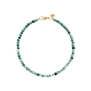 Колье из бусин камня ( green spot jasper )