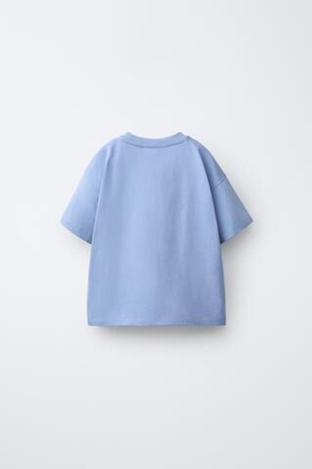 ZARA ФУТБОЛКА С ВЫШИВКОЙ «МИККИ МАУС И ДОНАЛЬД ДАК», СИНИЙ