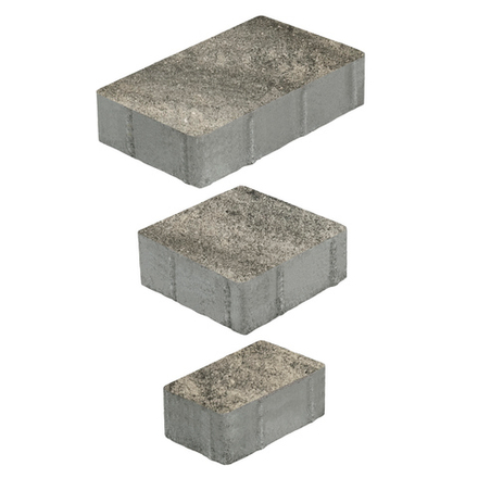 Тротуарная плитка СТАРЫЙ ГОРОД - Листопад гладкий Антрацит, комплект из 3 видов плит