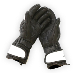 MCP Мотоперчатки кожаные летние Lasser 2 черно-белые GL-222V2